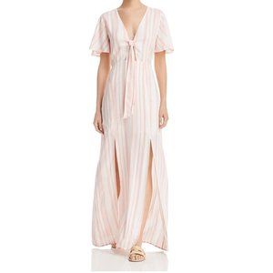 Lost +Wander Striped Tie Front Maxi SUMMER Dress